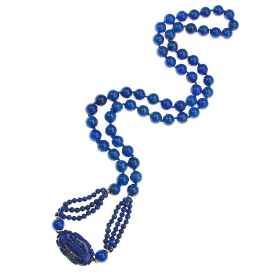 Lapis lazuli necklace with gold components