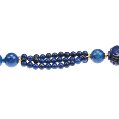 Lapisové korále se zlatými prvky