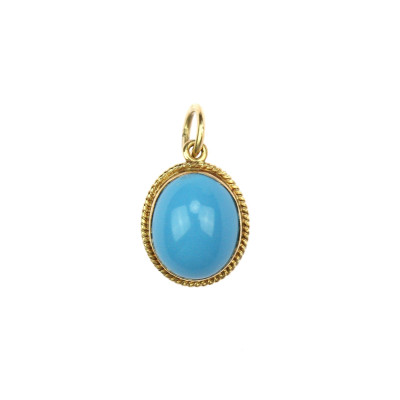 Gold pendant with imitation turquoise