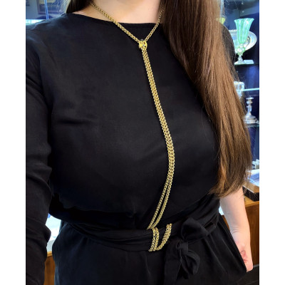 Dlouhý zlatý řetěz s jezdcem - secese