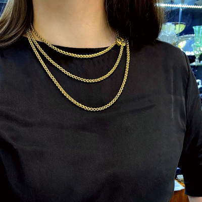 Dlouhý zlatý řetěz s jezdcem - secese