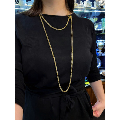 Dlouhý zlatý řetěz s jezdcem - secese