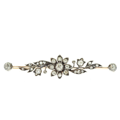 SOLD - Austro-Hungarian brooch with diamonds - 1.58 ct