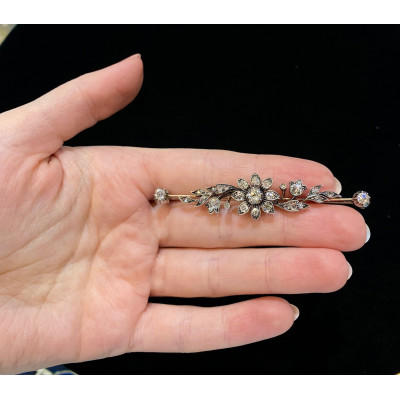 PRODÁNO - Rakousko-uherská brož s diamanty - 1,58 ct