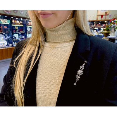 PRODÁNO - Rakousko-uherská brož s diamanty - 1,58 ct