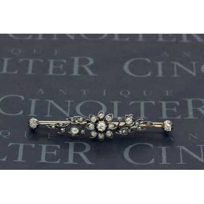 PRODÁNO - Rakousko-uherská brož s diamanty - 1,58 ct