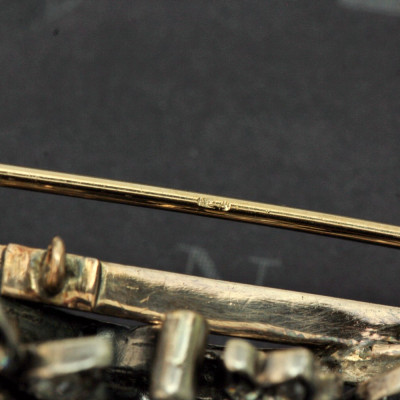 PRODÁNO - Rakousko-uherská brož s diamanty - 1,58 ct