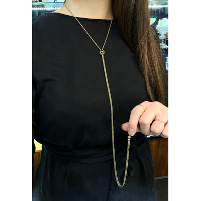 Dlouhý zlatý šatlén s jezdcem - 154 cm