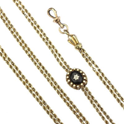 Gold walis chain with slider - 154 cm
