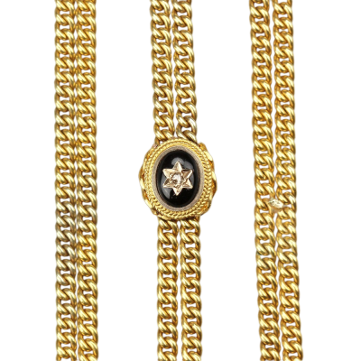 Zlatý řetízek s jezdcem - 114 cm