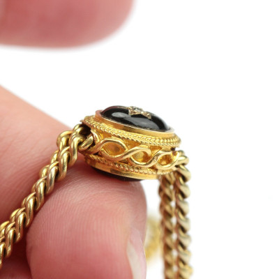 Long gold curb chain with a slider – 114 cm