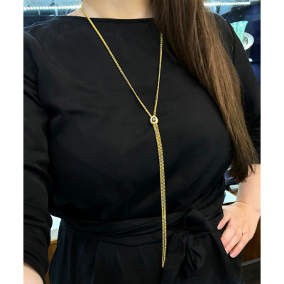 Long gold curb chain with a slider – 114 cm