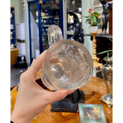 Small glass tankard glass with engraving of Hradčany