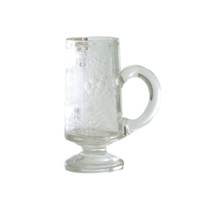 Small glass tankard glass with engraving of Hradčany