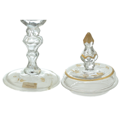 Glass cup with lid - late 18th century