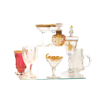 Glass cup with lid - late 18th century