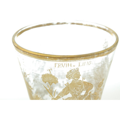 Skleněný pohár s víkem - konec 18. století