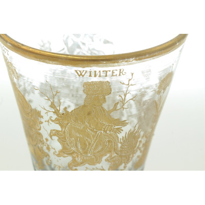 Glass cup with lid - late 18th century