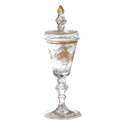 Glass cup with lid - late 18th century