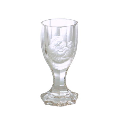 Glass cup with Madonna - early 20th century