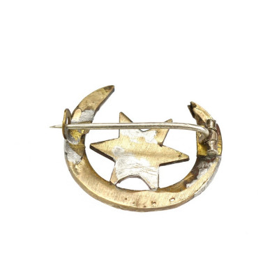 Star and moon bohemian garnet brooch