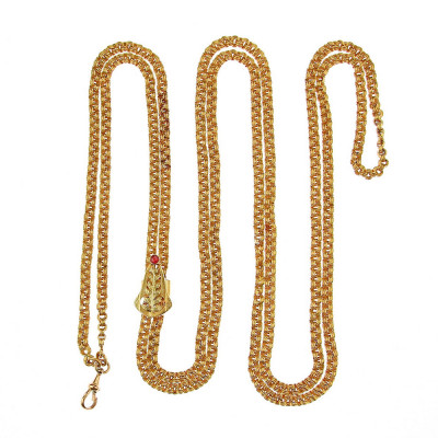 Long gold chain with slider