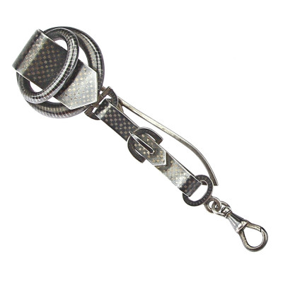 Niello silver chatelaine clip