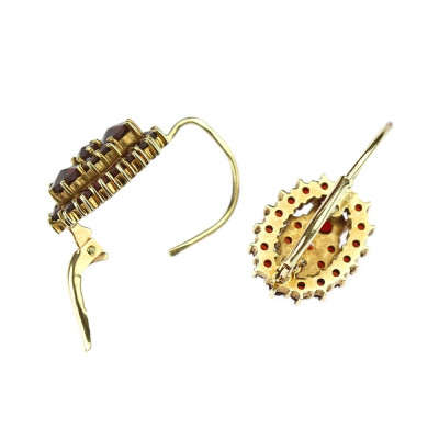 Gold garnet earrings