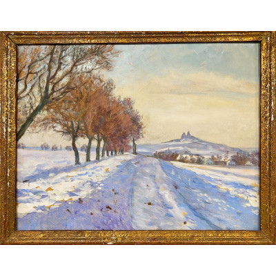 SOLD - František Kaván - Trosky in Winter