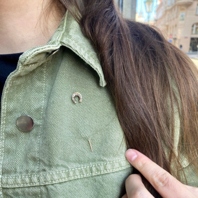 Austro-Hungarian stick pin with diamonds - Horseshoe