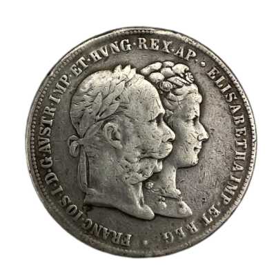 Silver coin - 2 gulden, silver wedding jubilee of Francis Joseph and Elisabeth, 1879