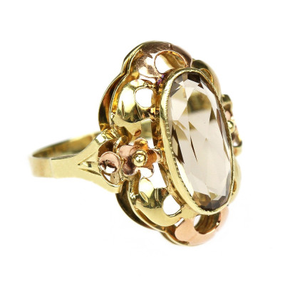 Zlatý prsten s citrínem 3,26 ct