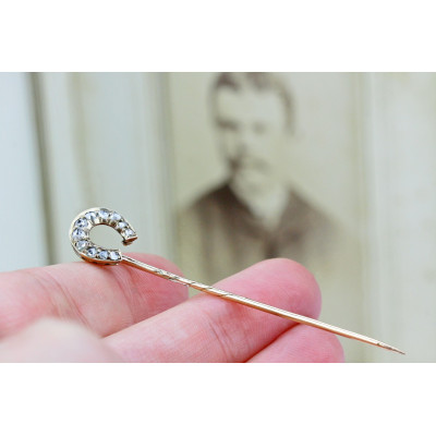 Austro-Hungarian stick pin with diamonds - Horseshoe