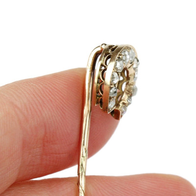Austro-Hungarian stick pin with diamonds - Horseshoe