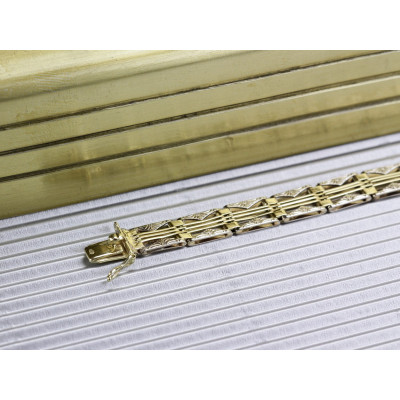 Yellow and white gold bracelet - 19 cm