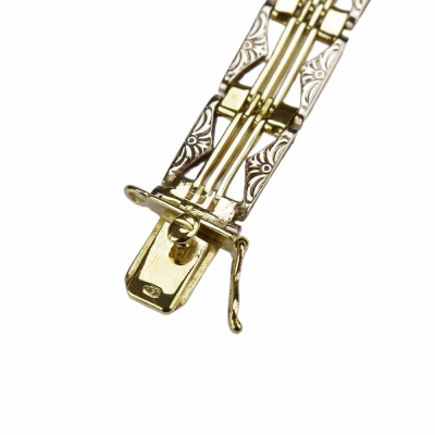 Yellow and white gold bracelet - 19 cm