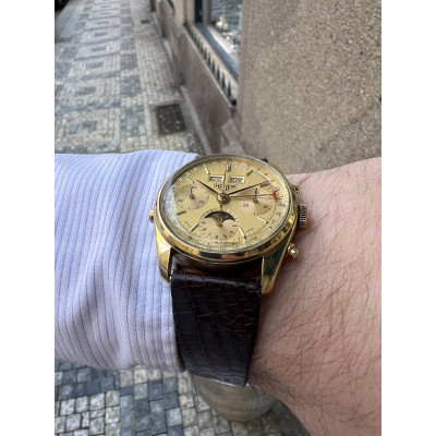 Zlaté náramkové hodinky - Heuer Carrera "Golden Hours"