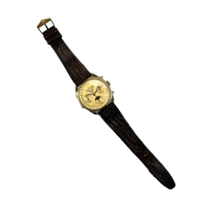 Gold wrist watch - Heuer Carrera Golden Hours