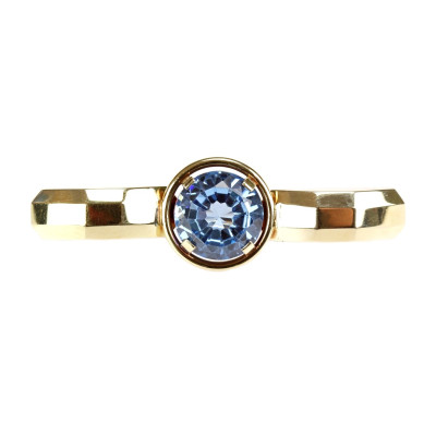 Zlatá art deco brož se syntetickým spinelem