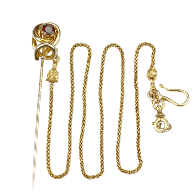 Stick pin with chain - 2nd half of the 19th century
