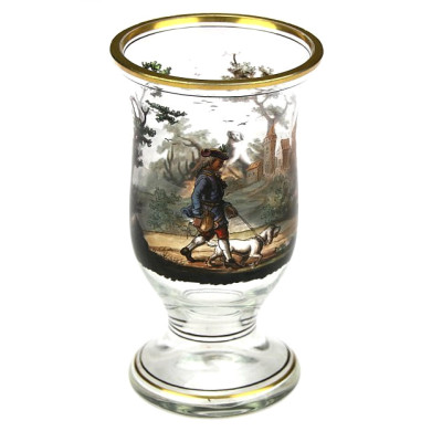 Hunter painted goblet