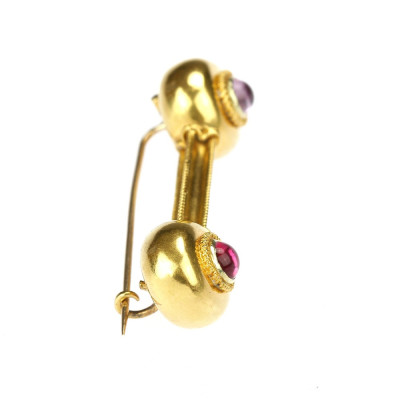 Zlatá brož s ametysty - 3. čtvrtina 19. století