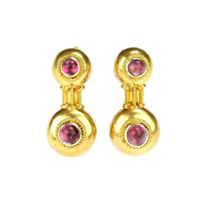 Zlaté náušnice s ametysty - 3. čtvrtina 19. století