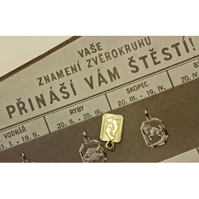 Gold pendant with zodiac sign - Pisces