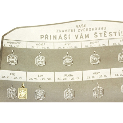 Zlatý přívěsek  se znamením zvěrokruhu - rak