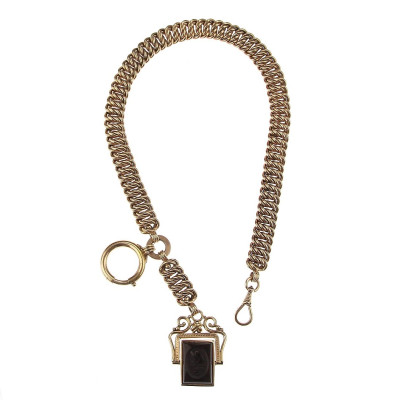 Gold pocket watch chain with carnelian – Austria-Hungary