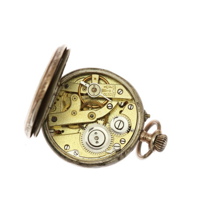Secesní kapesní hodinky ze stříbra