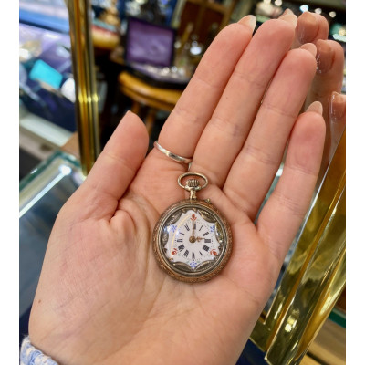 Secesní kapesní hodinky ze stříbra