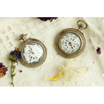 Secesní kapesní hodinky ze stříbra