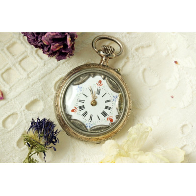 Secesní kapesní hodinky ze stříbra
